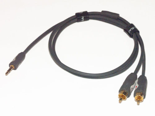 Oehlbach Kabel 3,5mm Klinke auf 2 x Cinch, vergoldete Kontakte